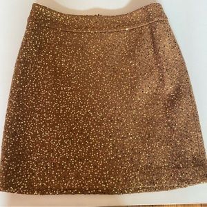 Ann Taylor LOFT Light Brown Sequin Mini Skirt with Zipper